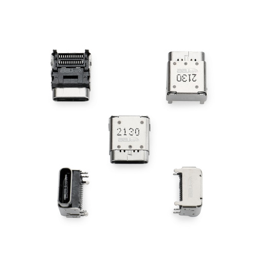 TYPE-C 24P 母座 板上型 L=11.10 垫高1.77 CH3.40 (端子双排SMT)双外壳 外壳脚长1.40==UC.01.52-1W-0007_